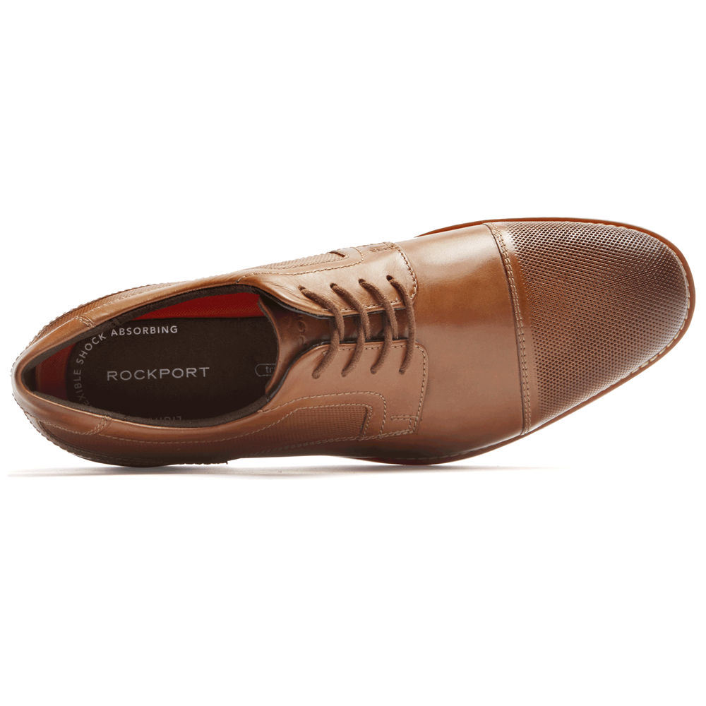 Sapatos Lace Ups Rockport Homem Marrom - Style Purpose Cap Toe Blucher - 91530ETOF